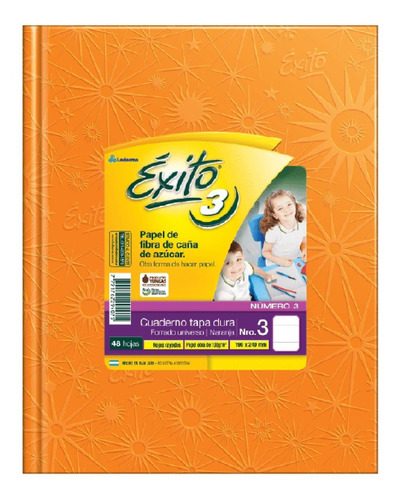 Cuaderno Exito Universo 3 Tipo Abc Naranja Rayado 19x24cm Td