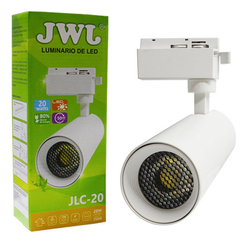 6 Lamparas Led De Riel 20w Luz Cálida Con 5 Rieles De 1 Mtro