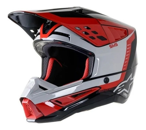 Casco Alpinestars  S-m5 Beam Helmet Moto Color Rojo Tamaño Del Casco L