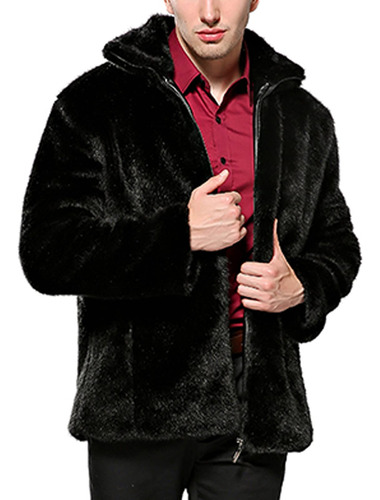 Chaqueta Piel Sintetica Para Hombre Calida Invierno Forro