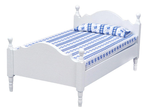 Cama En Miniatura A Escala 1/12, Muebles De Casa De