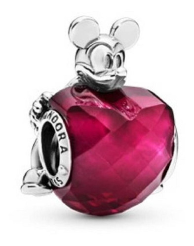 Dije Charm Pandora Mickey Mouse Corazón Fucsia Disney 