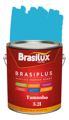 Tinta De Parede Azul Turquesa  3,2l Brasiplus Fosca