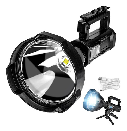 Linterna Led Largo Alcance Recargable Usb Trípode