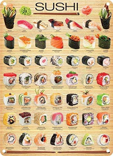 Pósteres Vintage Tin Poster The Sushi Japan Metal Tin Sign 8