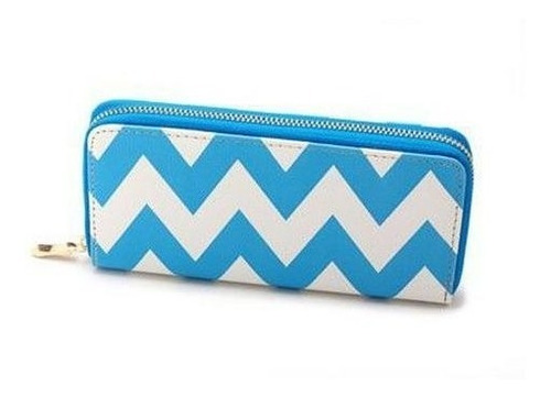 Billetera Mujer Zigzag Celeste 1 Cierre - M03-0357