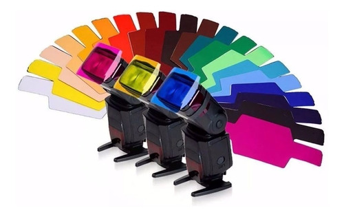 # Frete R$10 # Difusor Filtro Colorido 20 Cores Gel Misturador De Cor P/ Flash