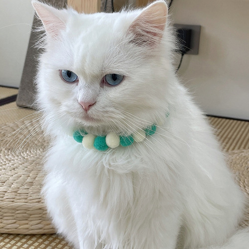 5 Collares De Peluche Para Mascotas Con Pompones De Colores