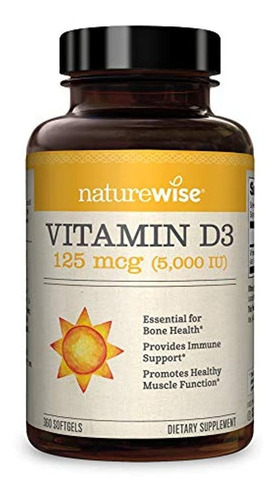 Suplemento Naturewise Vitamina D3 5000 iu En Aceite De Oliva