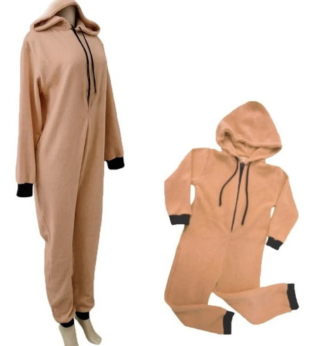 Pijama Macacão Mãe E Filha Com Touca - 80% Algodão