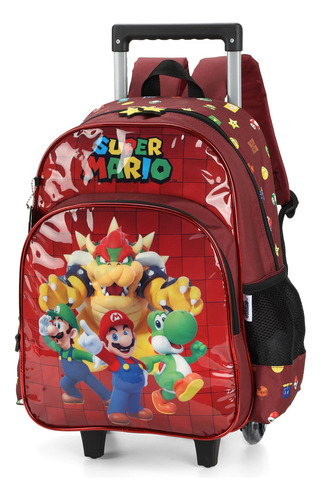 Mochila Rodas Super Mario Infantil Escolar Luxcel Ic39446mo