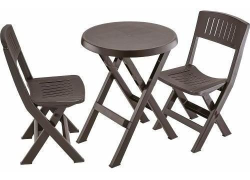 Set Terraza Mesa + 2 Sillas Plegables Rimax.