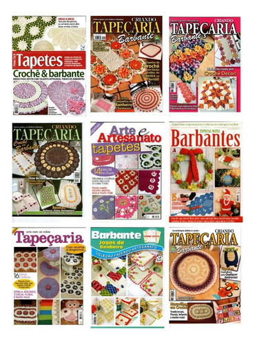 Kit  5  Revistas Tapeçaria  Barbante Tapetes Crochê 