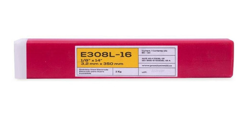 Soldadura De Electrodo Acero Inoxidable 308l - 1/8  Roja Pre