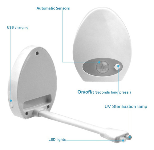 . Carga Usb De Luz Uv De Luz Nocturna De Baño De 16 Colores