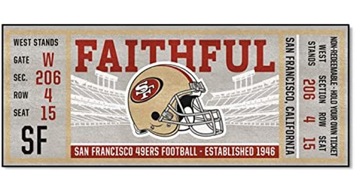 Fanmats Nfl San Francisco 49ers Nfl-san 49erticket Runner, C