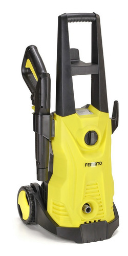 Imagen 2 de 6 de Hidrolavadora Eléctrica Femmto Hlh01 Amarilla Y Negro 5,5 L/min 120bar 220v - 1800w - 50hz - 1750psi Manguera De 5mts Pistola De Alta Presión Tecnologia Auto-stop