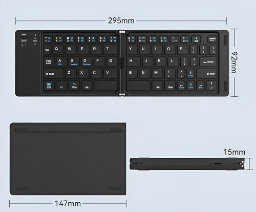 Teclado Plegable Inalambrico Bluetooth Recargable Mk-1007