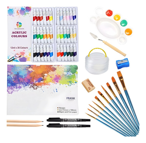 Set De Pinturas Acrilicas Profesional Pintura Arte Kit 75pcs