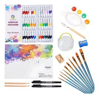 Set De Pinturas Acrilicas Profesional Pintura Arte Kit 75pcs