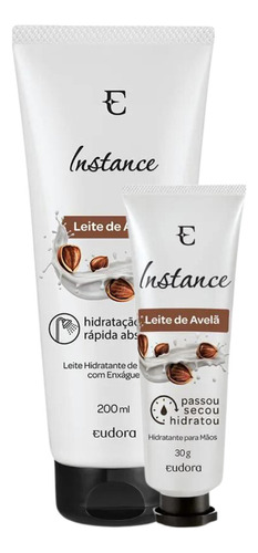  Kit Hidratante Instance Eudora Leite De Avelã