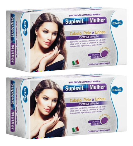 Kit Com 2 Unidades Suplemento Suplevit Mulher 60caps - Ems