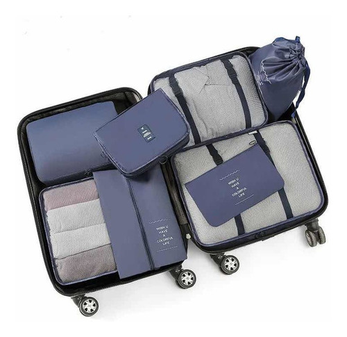 Organizador De Viaje Set X8 Juego D Valija Neceser Para Ropa