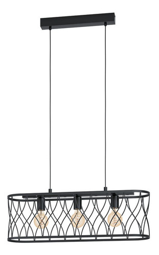 Lámpara Colgante Giltspur Acero Negro E27 3x40w Ip20 Cd43554