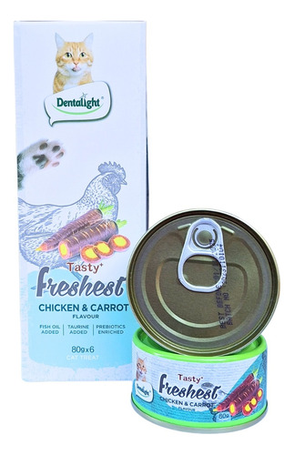 Pack 6 Latas Tasty Freshest Pollo Y Zanahoria 80g Gatos