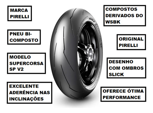 Pneu Pirelli Traseiro 451 190/55-17 Super Corsa Sp V2 Z 900