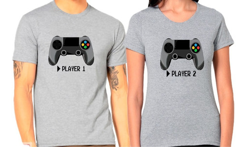 Poleras Dúo Para Enamorados Control Play 1 Y 2 Pareja Juegos