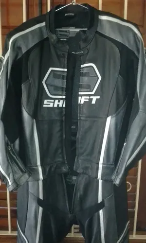 Macacão De Motoqueiro De Couro Shift Original 2 Pçs Xl-56-gg