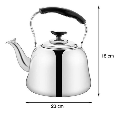 Tetera Acero Inoxidable Hervidor Silbadora Con Tapa 5 Litros