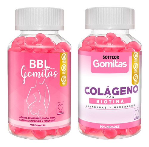 Pack Aguaje Bbl + Colágeno 100g Para Adultos Gomitas Sottcor