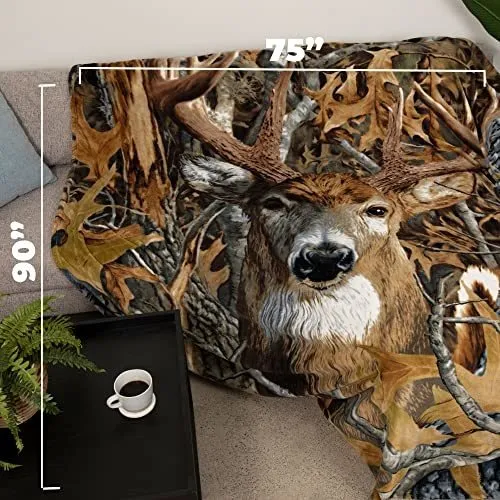 Dawhud Direct Camo Buck Deer - Manta De Felpa De Felpa Súper