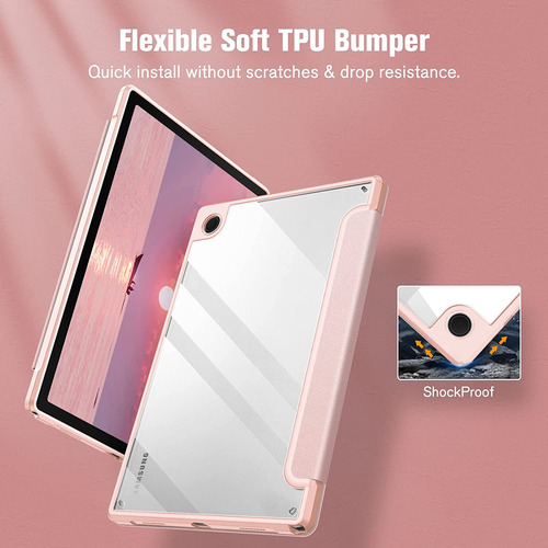 Funda Para Samsung Galaxy Tab A8 - Transparente/rosa