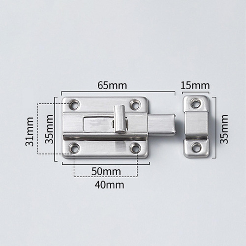 3 Cerradura De Puerta De Acero Inoxidable Para 2 Pulgadas
