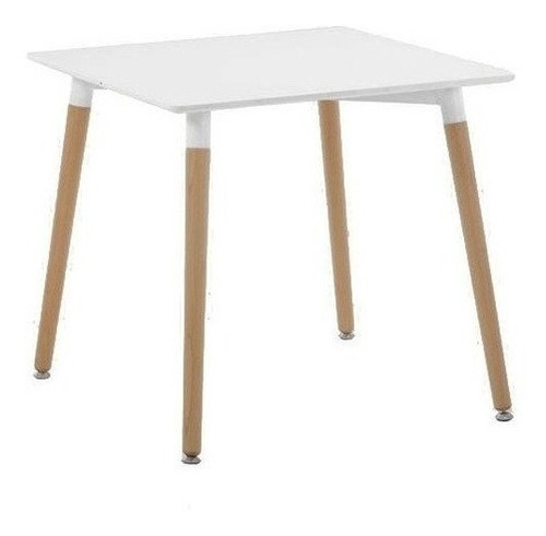 Imagen 1 de 8 de Mesa Eames 70x70 Cuadrada Comedor Bar Madera Nórdica Baires4