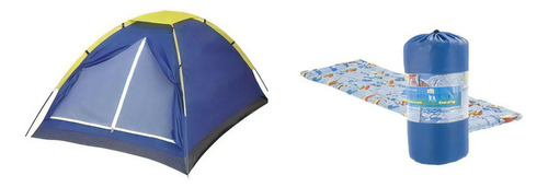 Kit Camping Barraca Para 4 Pessoas Iglu + 2 Colchonetes