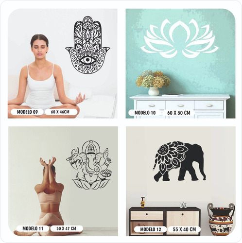 Imagen 3 de 5 de Vinilos Decorativos Buda Yoga Ganesha Mandala Meditacion Zen