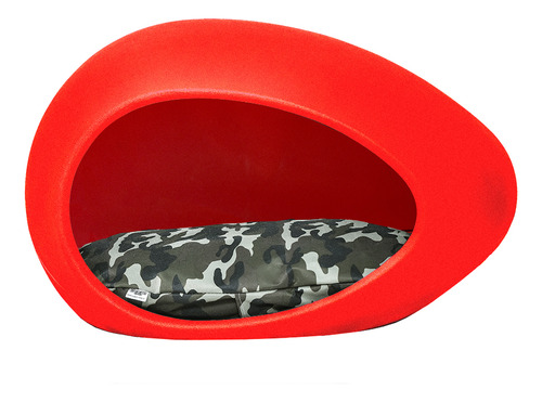 Cucha Eggys Grande Cama Perros Moises Colchon Almohadon Color Rojo