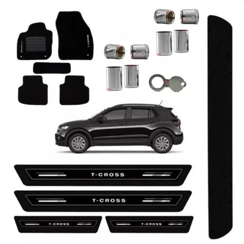 Kit Soleira Portas + Malas + Tapete + Bico Inox T-cross 2021