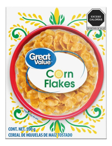 8 Pzas Cereal Great Value Corn Flakes 200 G