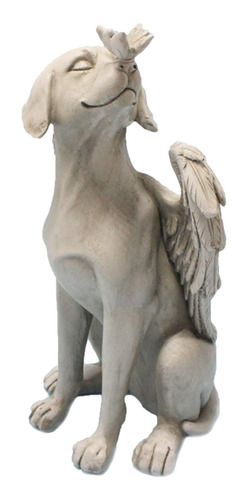 Estatua Conmemorativa De Perro, Ángel, Tallada A Mano, Viva