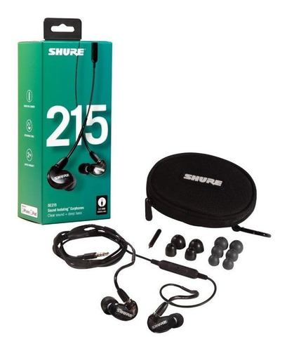 Audífonos In-ear Aislantes De Sonido, Shure Se215-k-uni, color negro