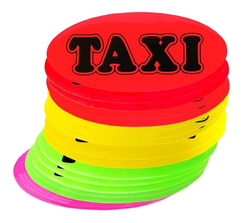 Aviso De Taxi Auto Adhesivo Quita Y Pon Chicle 100 Unidades