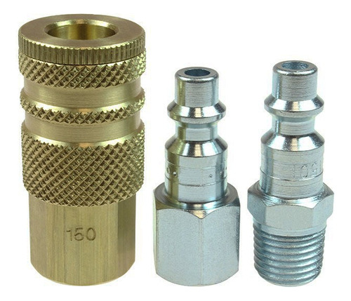 Juego De Acoples 3 Piezas 1/4 Fithing-macho-hembra Coilhose