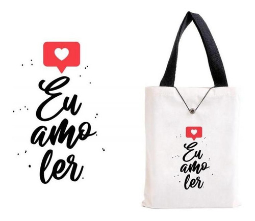 Imagem 1 de 1 de Sacola Retornavel Tecido P Ecobag Eu Amo Ler 7266 Mr Fly