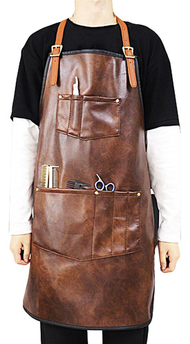 Crossback Pu Cuero Peluquero Delantal De Trabajo Delantal De