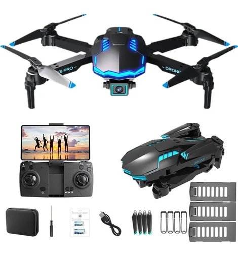 Dron Plegable Para Evitar Obstáculos X6 Con Cámara Y 3 Bater